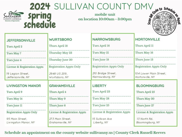 DMV Schedule Town of Neversink